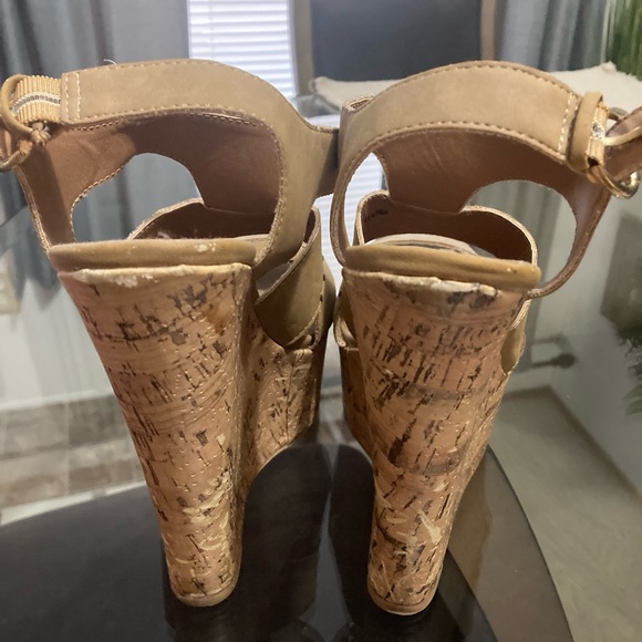 Used brown wedge sandals - Picture 3 of 4